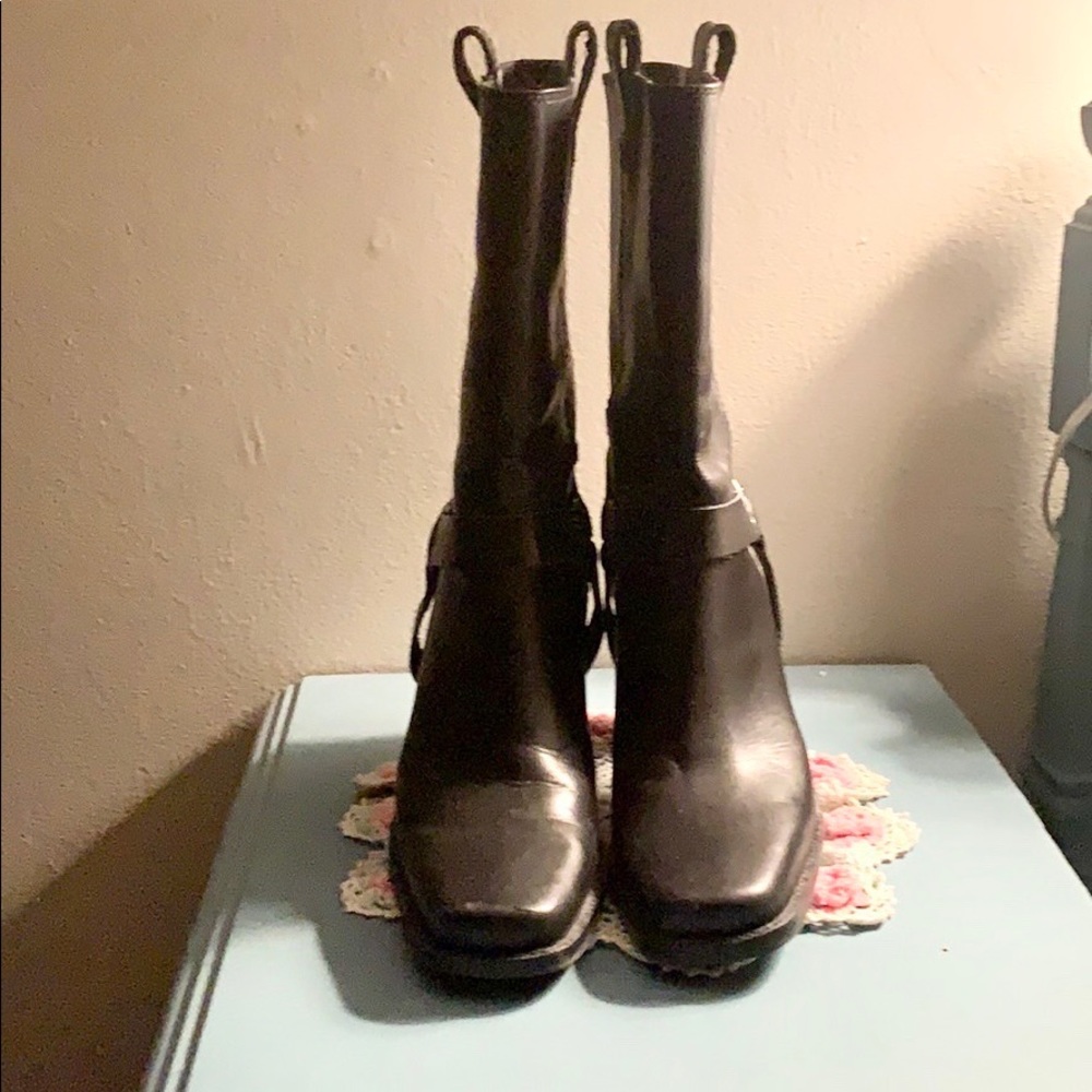 High heel harness boots aka sexy biker chick boots